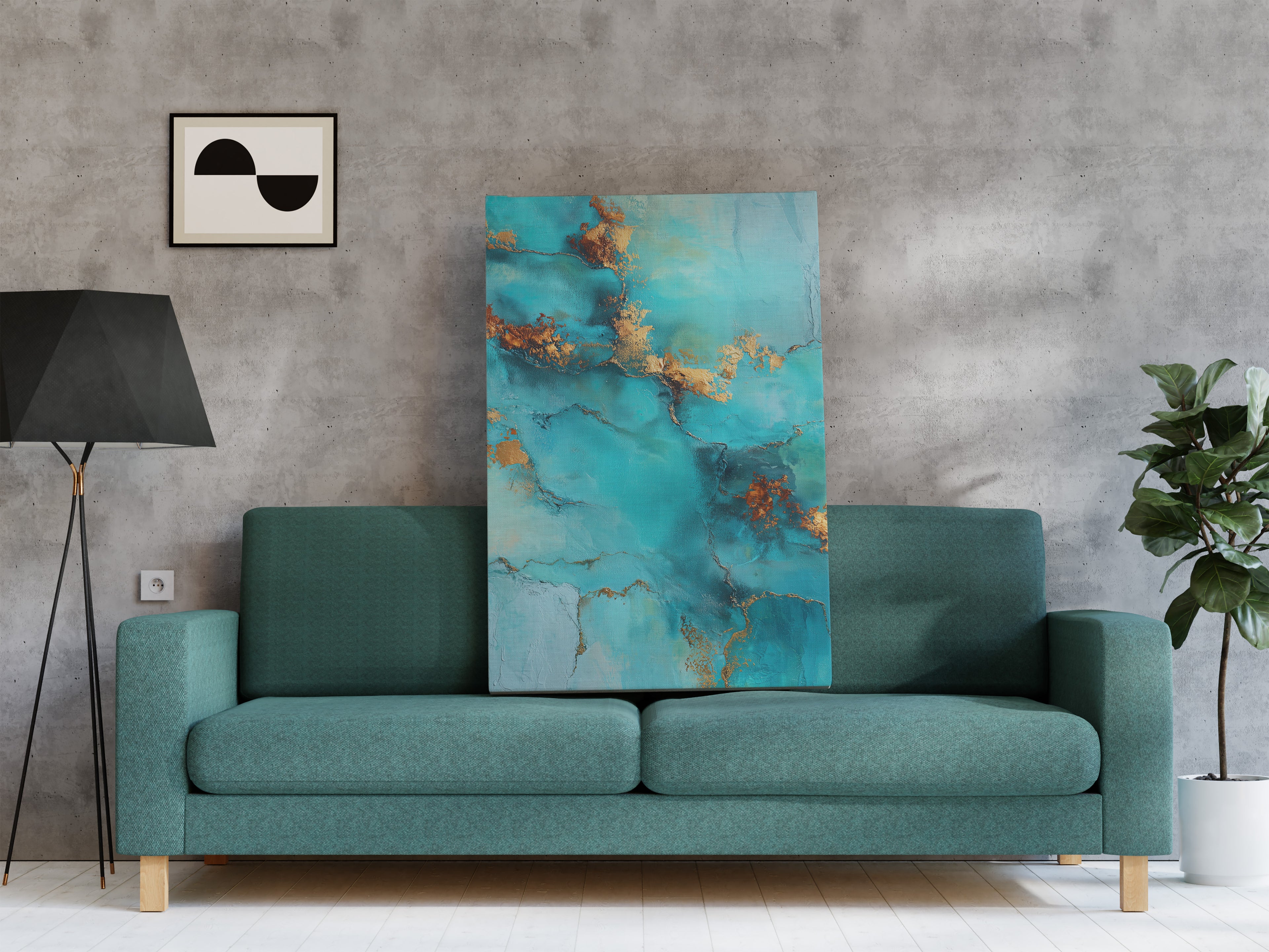 Triptyque « Océan d’Or et Turquoise »