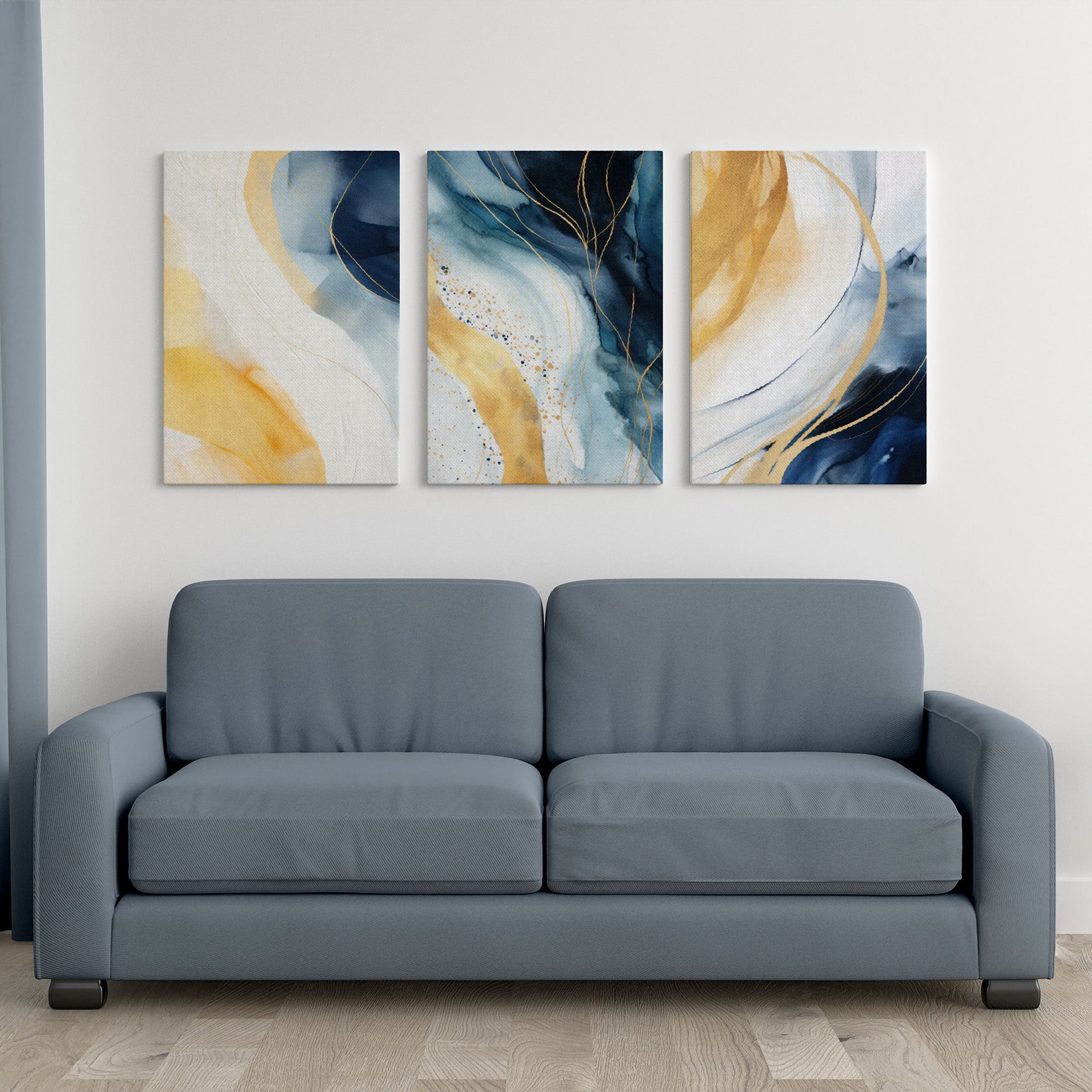 Éclats Marins – Triptyque Abstrait